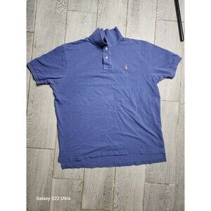 POLO Ralph Lauren Mens Size 2XL Short Sleeve Polo Shirt Denim Blue